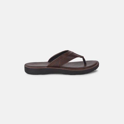 Bata dark brown casual thong slippers for men
